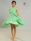 Women’s Green Khadi Cotton Two Tiered Dress