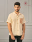 Men’s Beige Khadi Cotton Shirt With Patch Pocket