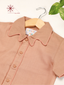 Boy’s Brown Khadi Cotton Shirt With Peach Piping