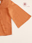 Girl’s Khadi Cotton Orange Bell Sleeves Top