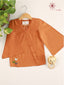 Girl’s Khadi Cotton Orange Bell Sleeves Top