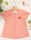 Girl’s Khadi Cotton Peach Orange Top