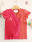 Girl’s Khadi Cotton Pink And Orange Overlapped Top