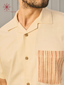 Men’s Beige Khadi Cotton Shirt With Patch Pocket