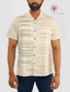 Men’s Green And Blue Khadi Cotton Shirt With Cuban Collar