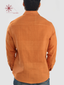 Men’s Orange Khadi Cotton Shirt With Classic Collar And Long Pockets