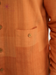 Men’s Orange Khadi Cotton Shirt With Classic Collar And Long Pockets