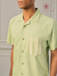 Men’s Pastel Green Khadi Cotton Shirt With Patch Pocket