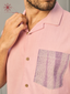 Men’s Pink Khadi Cotton Shirt With Patch Pocket