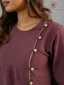 Women’s Burgundy Khadi Cotton Top With Pleat Detailing