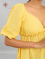 Women’s Yellow Khadi Cotton Back Tie Dress